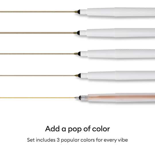 Cricut® 1.0mm Gold, Silver & Copper Permanent Metallic Marker Set + Adapter